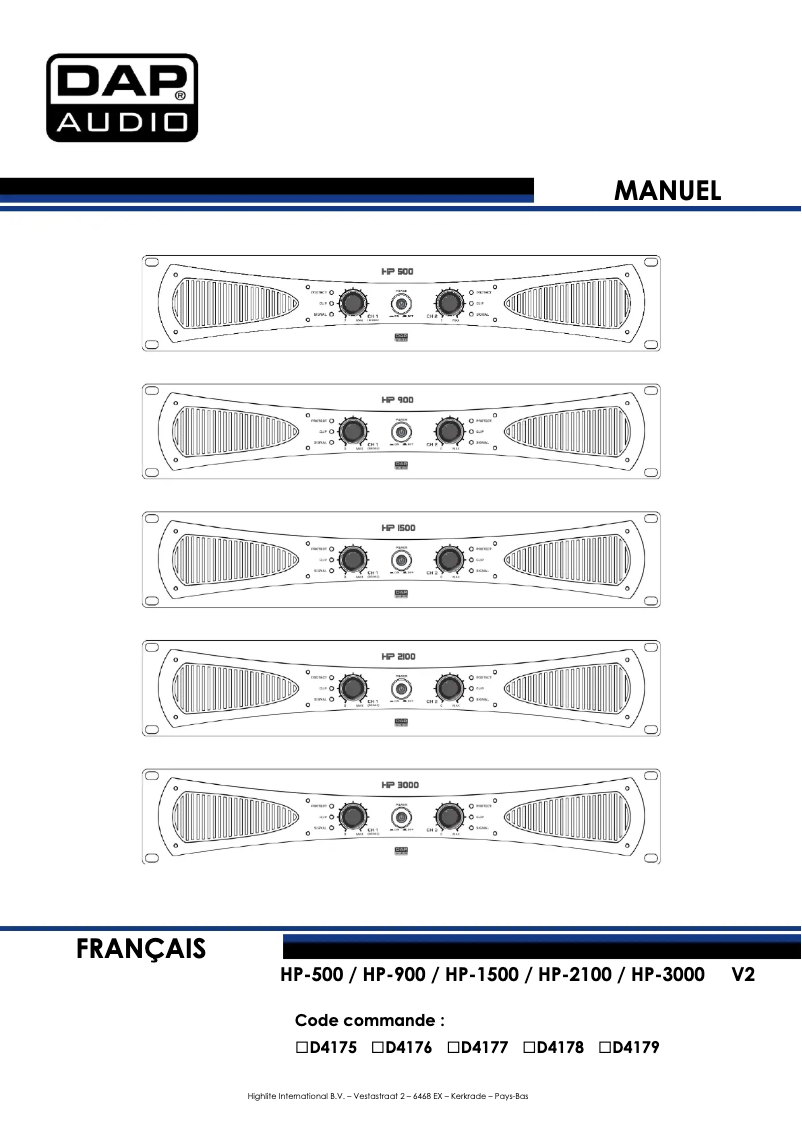 Page n°1 - Manuel utilisateur DAP-Audio HP-500