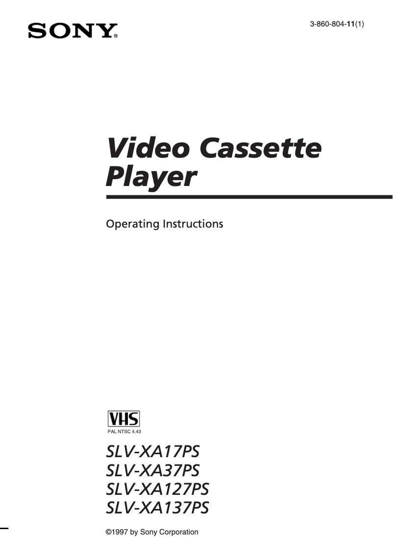 Page 1 de la notice Manuel utilisateur Sony SLV-XA137PS