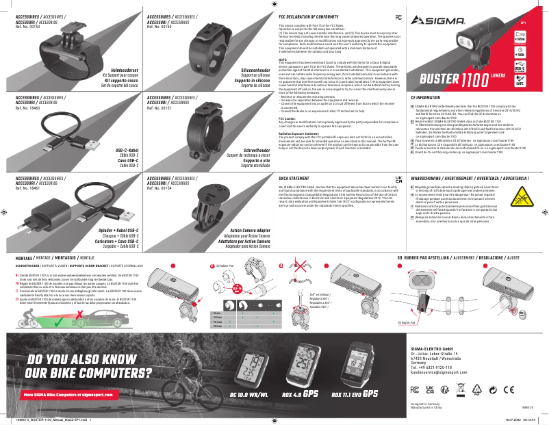 Page n°1 - Manuel utilisateur Sigma Buster 1100