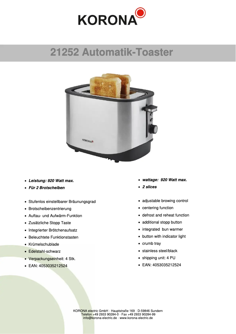 Image de la première page du manuel de l'appareil 21252