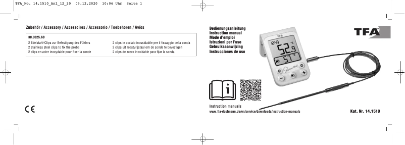 Page 1 de la notice Manuel utilisateur TFA Küchen-Chef 14.1510