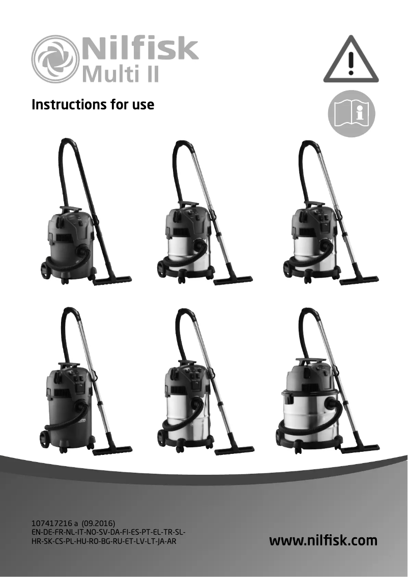 Page 1 de la notice Manuel utilisateur Nilfisk Multi II 50