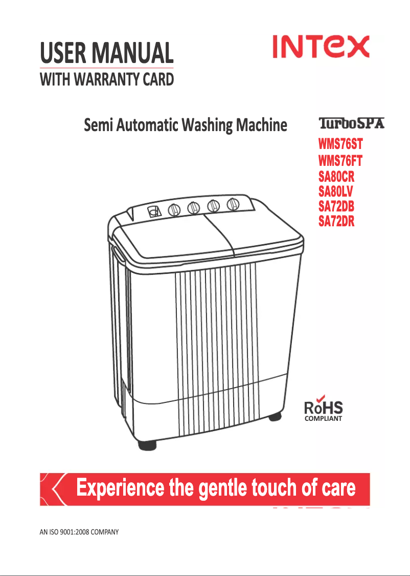 Page 1 de la notice Manuel utilisateur Intex TurboSpa SA80CR