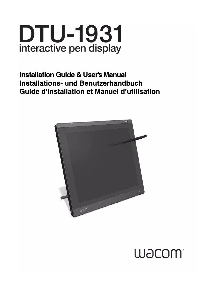 Page 1 de la notice Manuel utilisateur Wacom PL 900