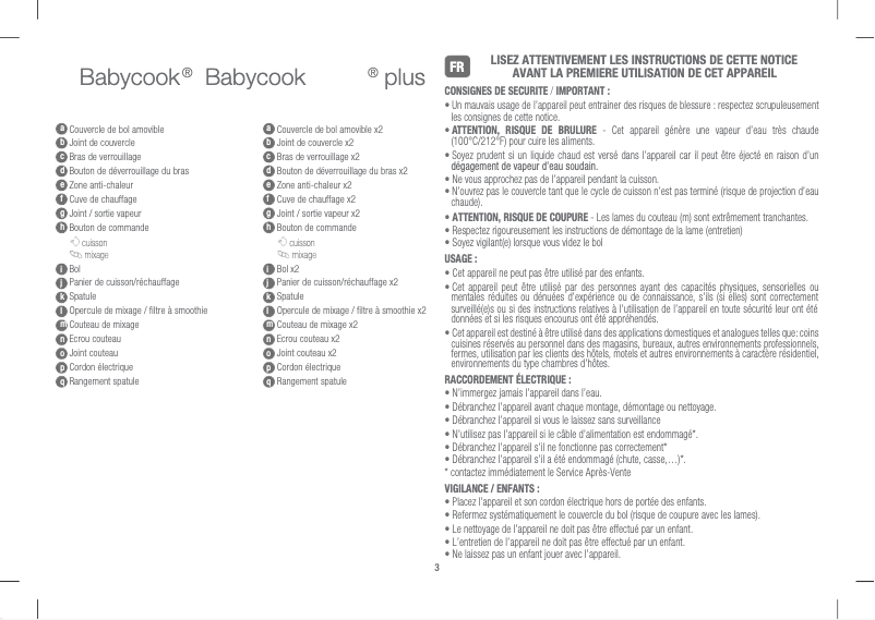 Page n°1 - Manuel utilisateur Beaba Babycook Plus