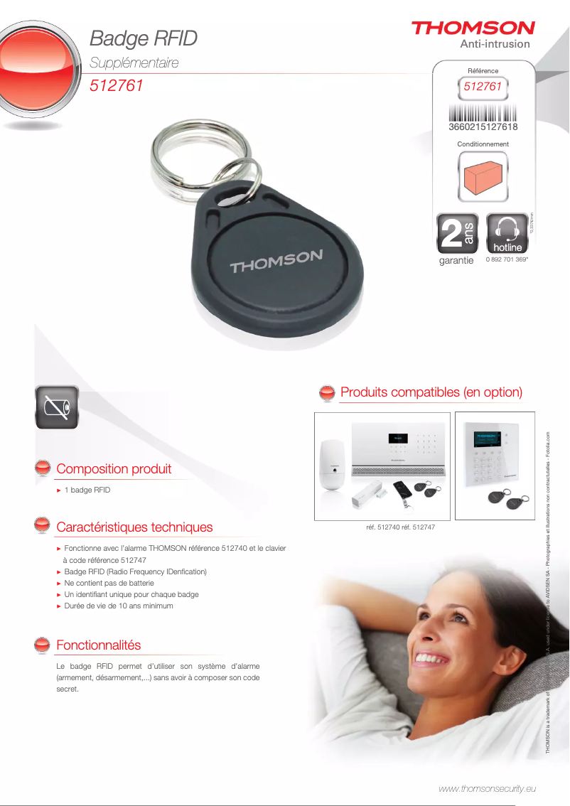 Page 1 de la notice Fiche technique Thomson 512761