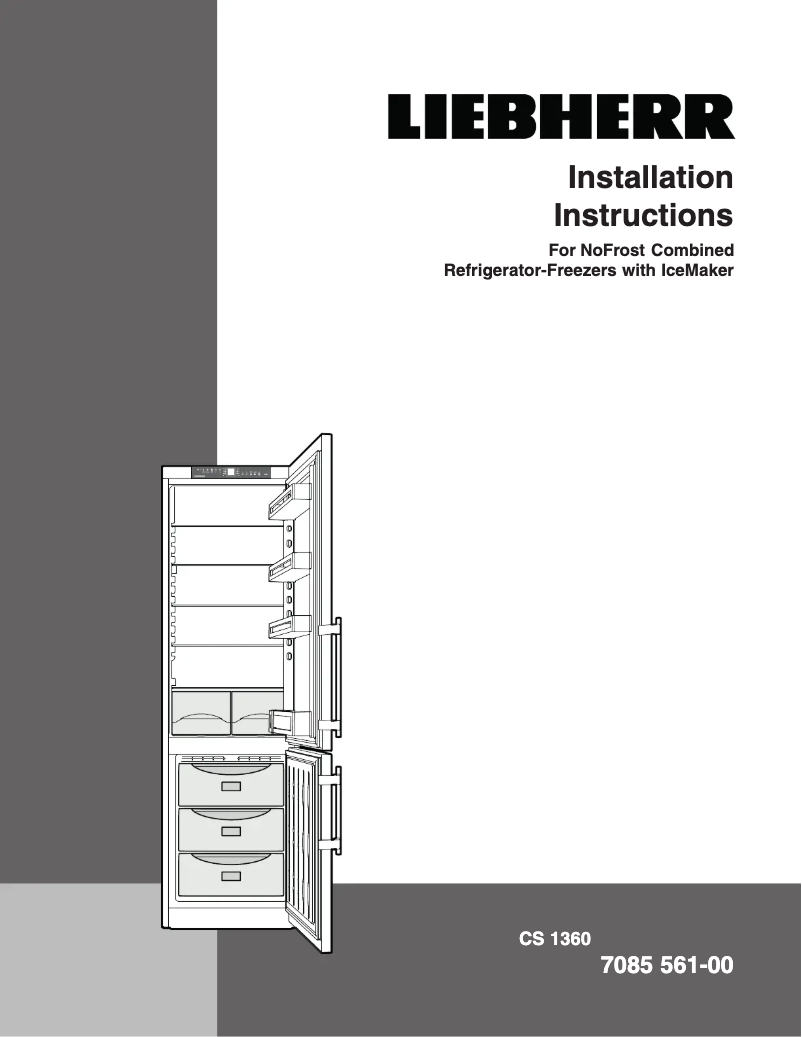 Page 1 de la notice Guide d'installation Liebherr CS 1360B