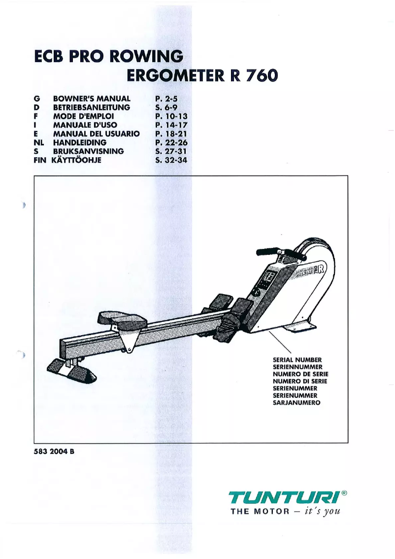 Página 1 del manual Manual de usuario Tunturi R760