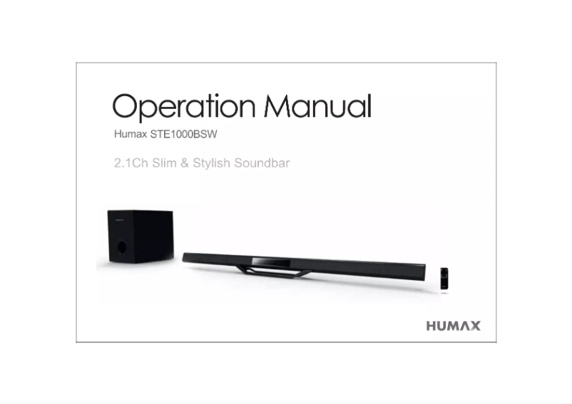 Page 1 de la notice Manuel utilisateur Humax STE-1000 BSW