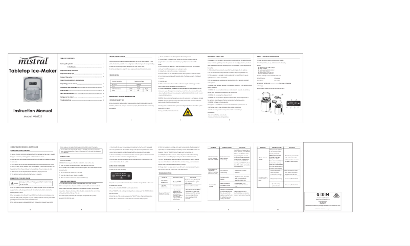 Image de la première page du manuel de l'appareil MIM12S