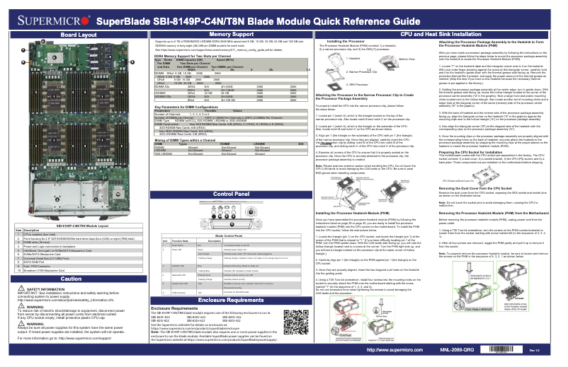 Image de la première page du manuel de l'appareil SuperBlade SBI-8149P-C4N