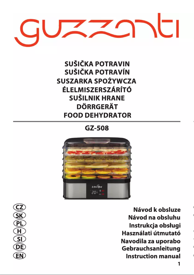 Page 1 de la notice Manuel utilisateur Guzzanti GZ-508