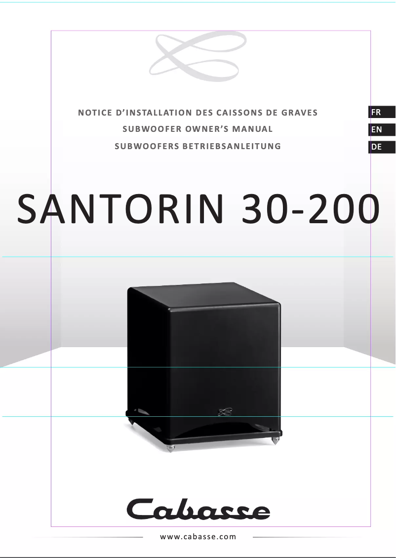 Image de la première page du manuel de l'appareil Santorin 30-200