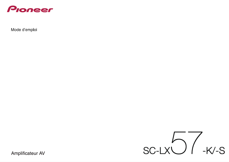 Image de la première page du manuel de l'appareil SC-LX57