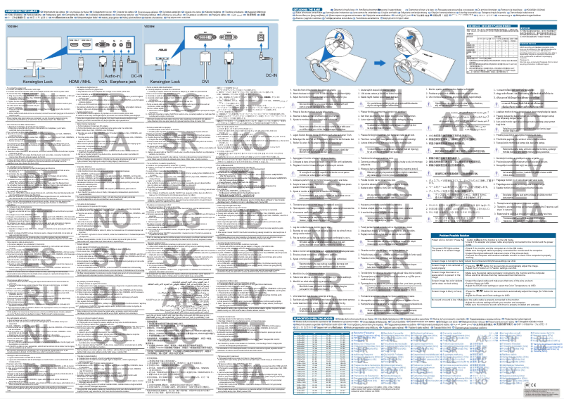Page 1 de la notice Guide de démarrage rapide Asus VX239N-W