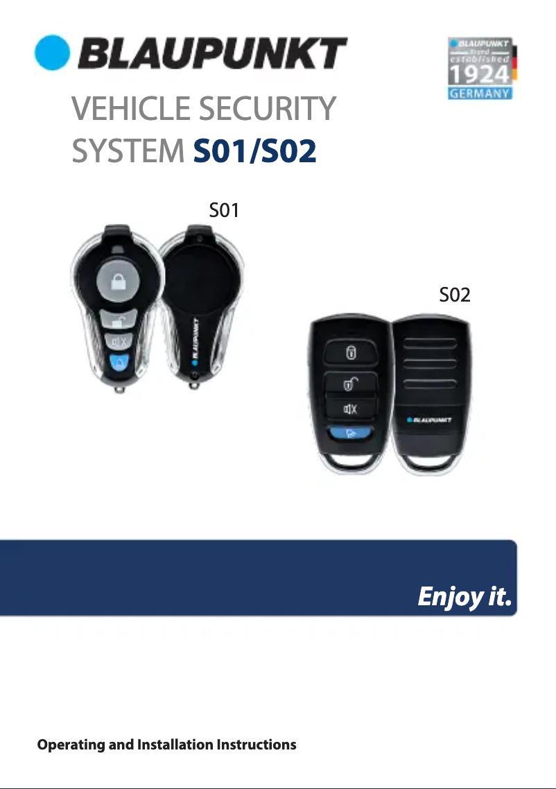 Page n°1 - Manuel utilisateur Blaupunkt S02