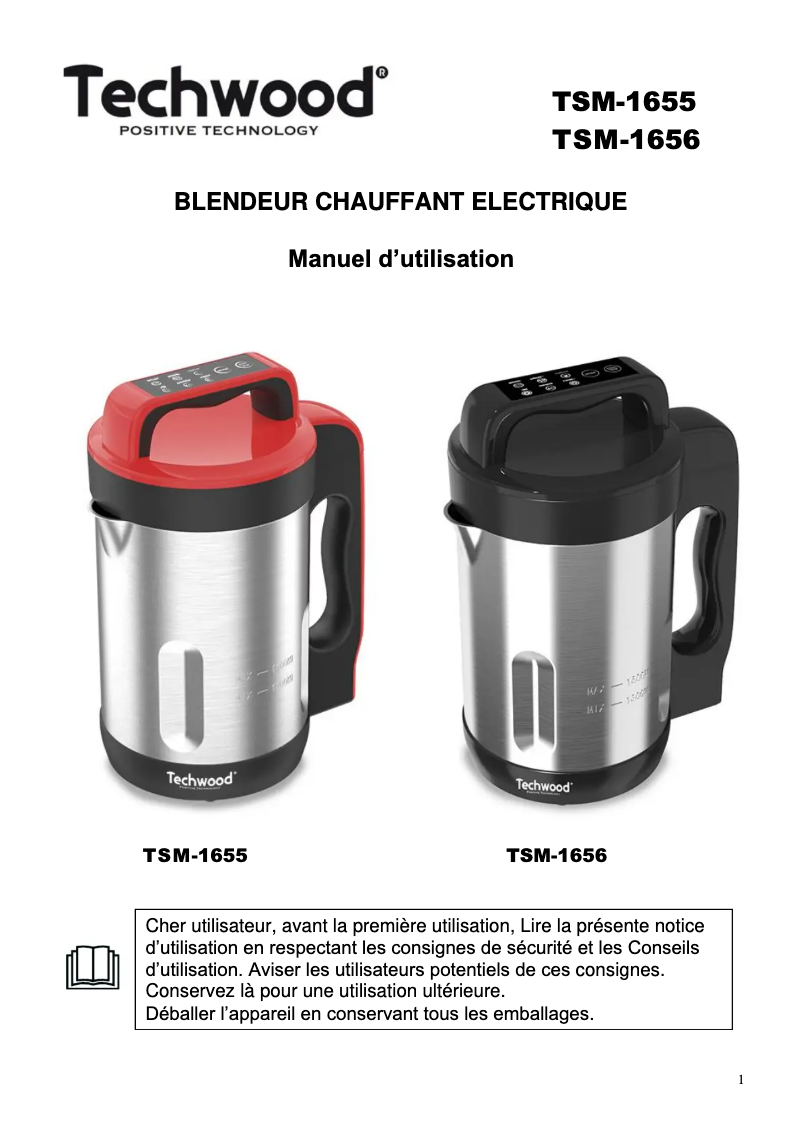 Page 1 de la notice Manuel utilisateur Techwood TSM-1655