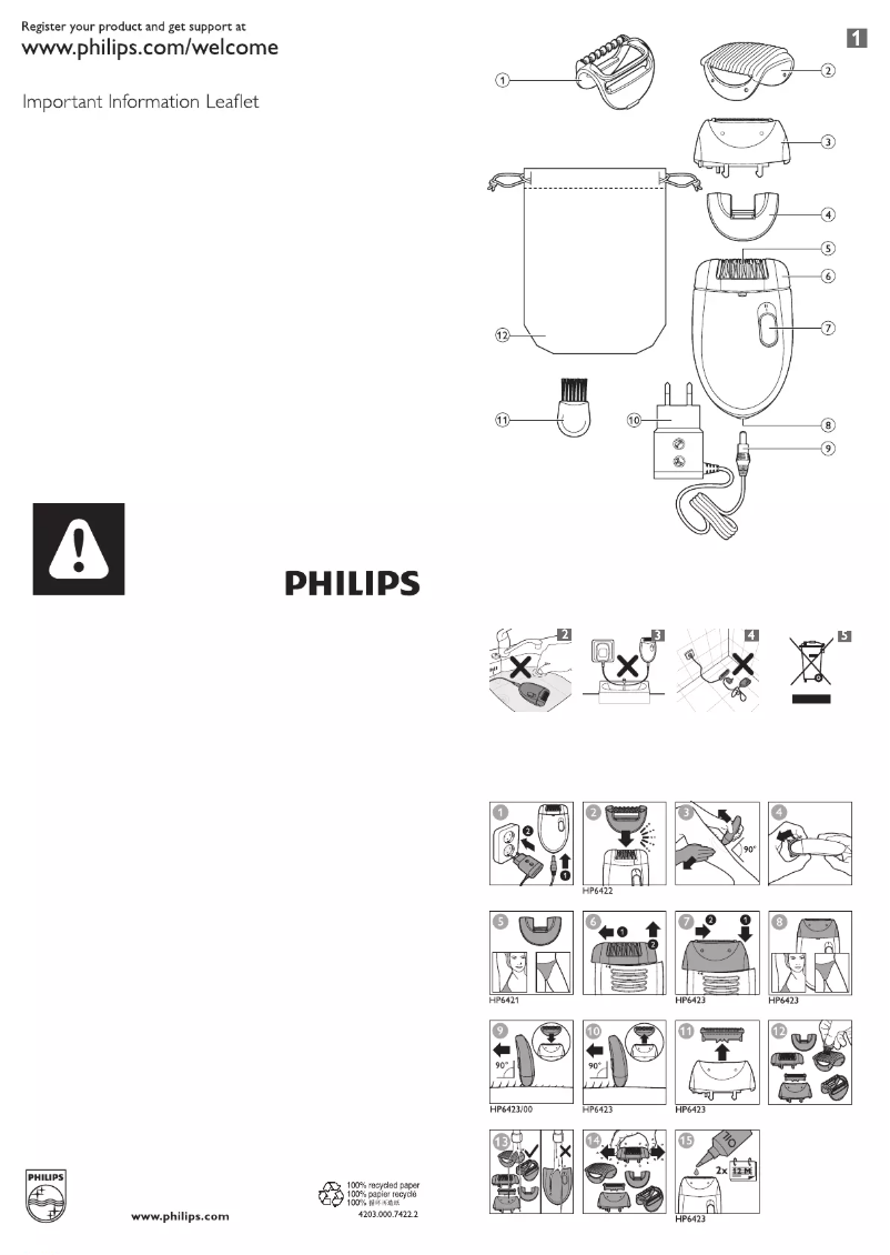 Page n°1 - Manuel utilisateur Philips Satinelle Essential HP6419