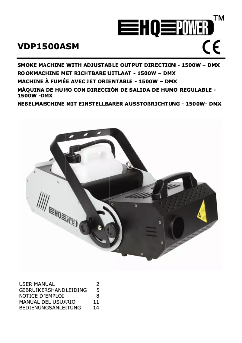 Page n°1 - Manuel utilisateur HQ Power VDP1500ASM