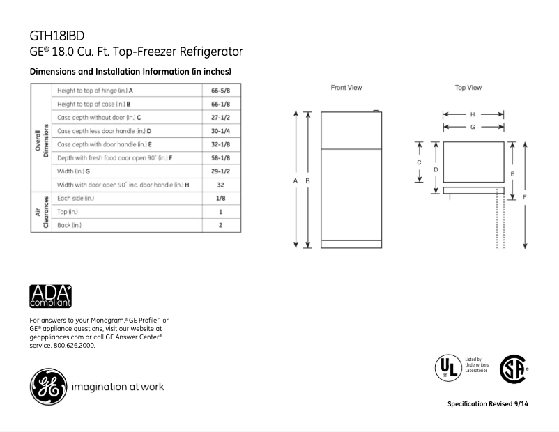Image de la première page du manuel de l'appareil GTH18IBDBB