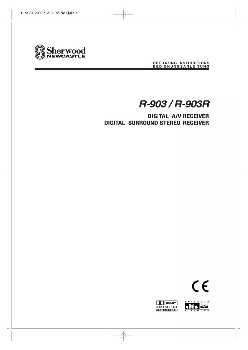 Page 1 of the manual User Manual Sherwood R-903