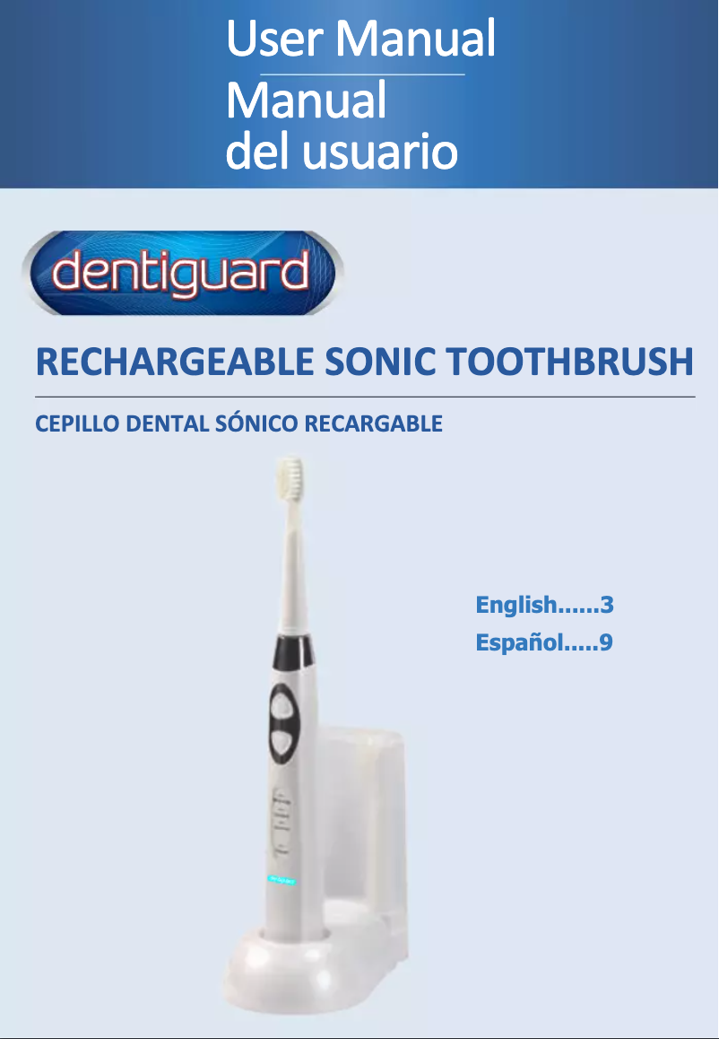 Page n°1 - Manuel utilisateur Dentiguard Rechargeable Sonic Toothbrush 00380-2A