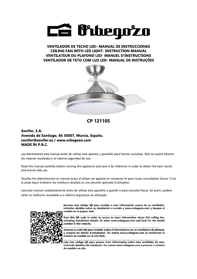 Image de la première page du manuel de l'appareil CP 121105