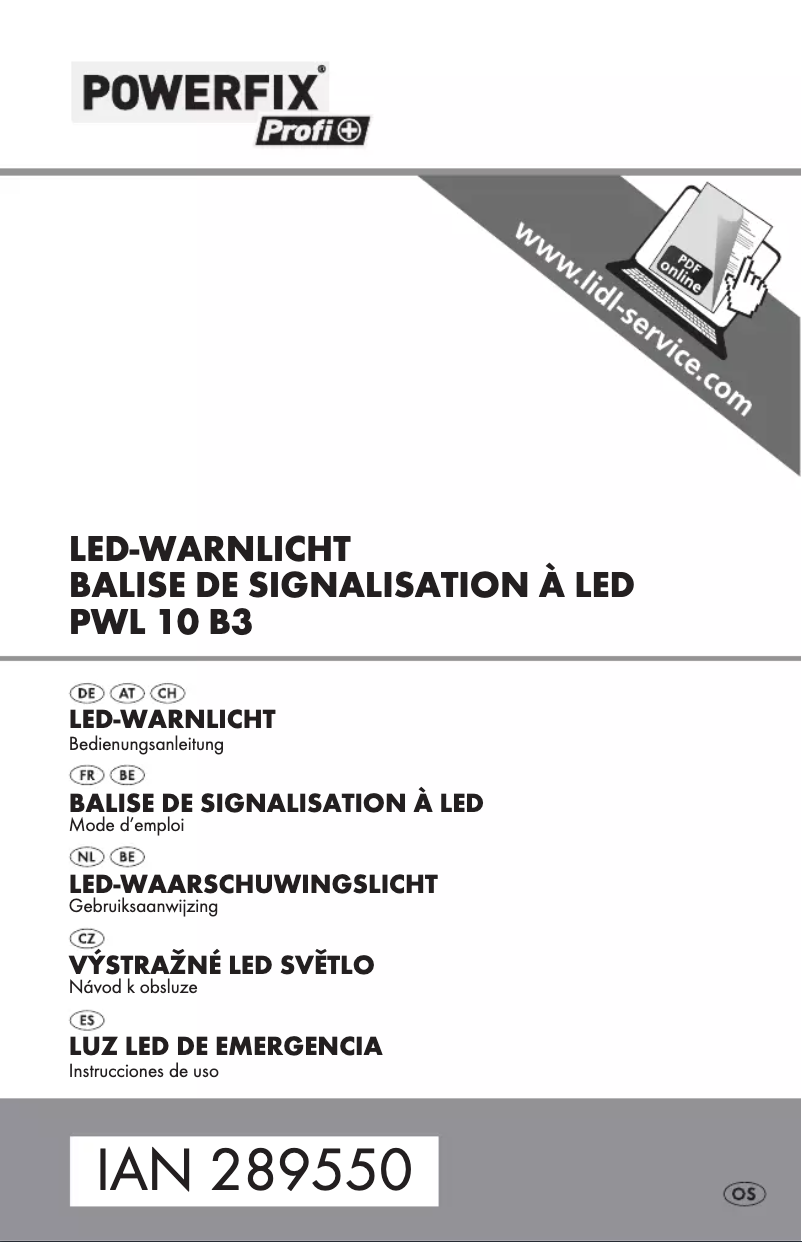 Page n°1 - Manuel utilisateur Powerfix PWL 10 B3
