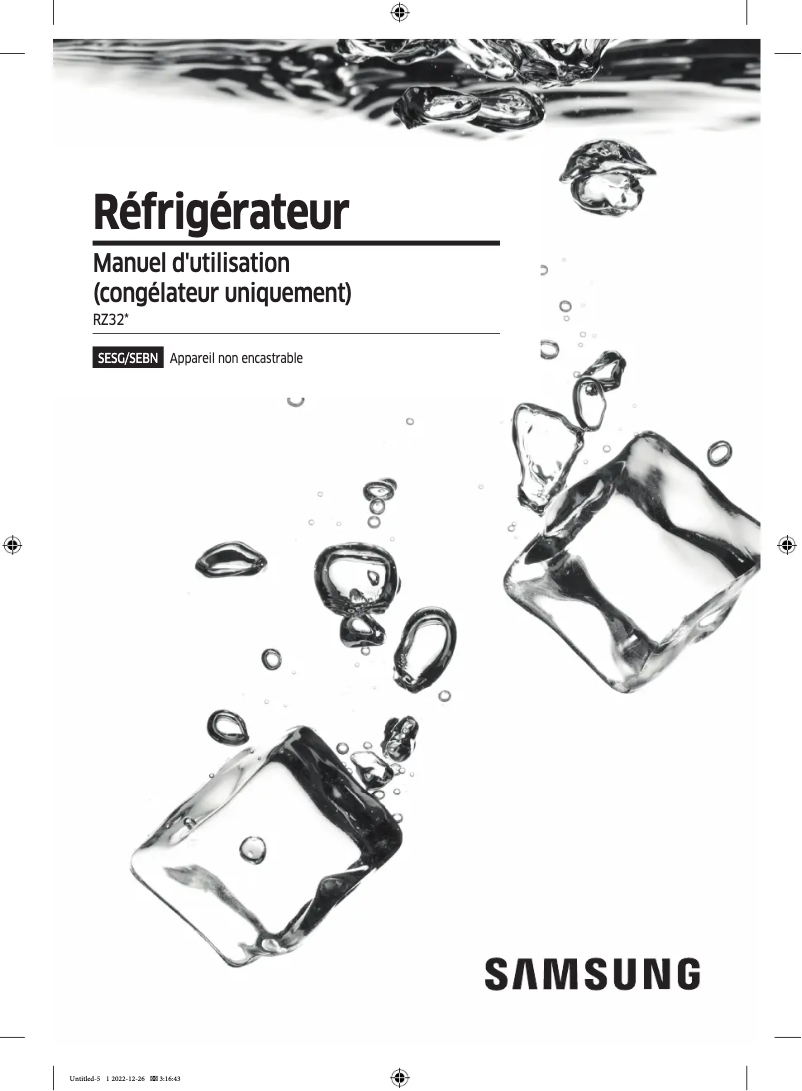 Page 1 de la notice Manuel utilisateur Samsung RZ32C7BD6WW