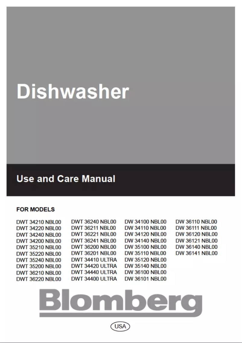 Page 1 de la notice Manuel utilisateur Blomberg DW 34110 NBL00