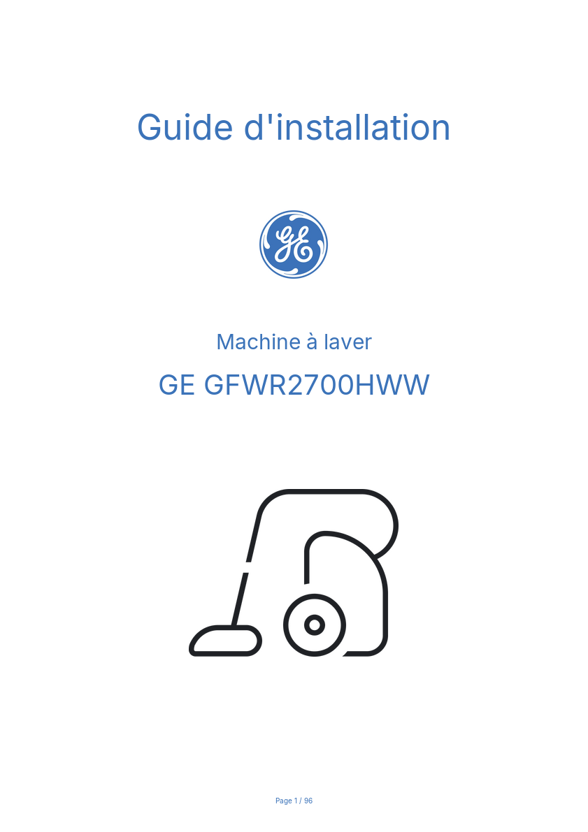 Image de la première page du manuel de l'appareil GFWR2700HWW