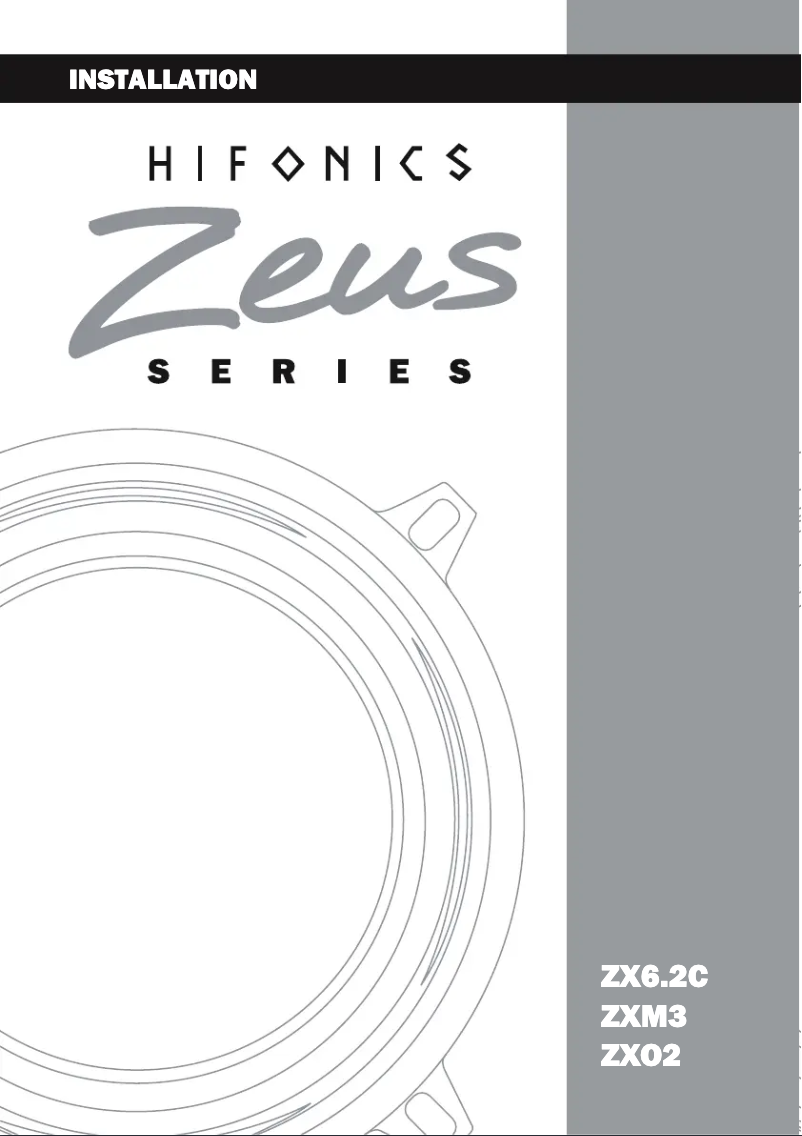 Page 1 de la notice Manuel utilisateur Hifonics Zeus ZXO2