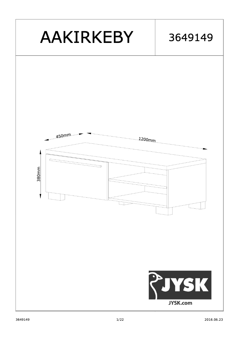 Page n°1 - Manuel utilisateur JYSK Aakirkeby