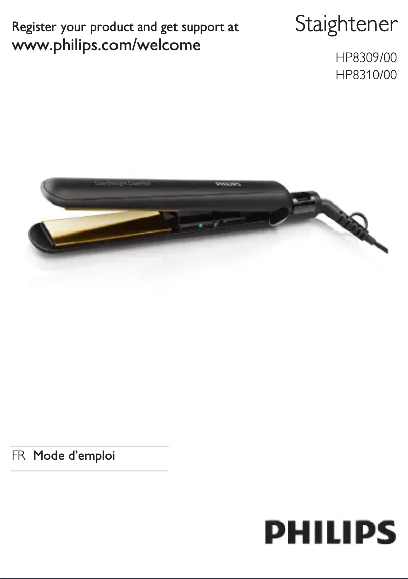 Page 1 de la notice Manuel utilisateur Philips SalonStraight Essential HP8309