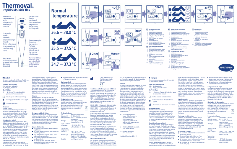Page 1 de la notice Manuel utilisateur Thermoval Rapid