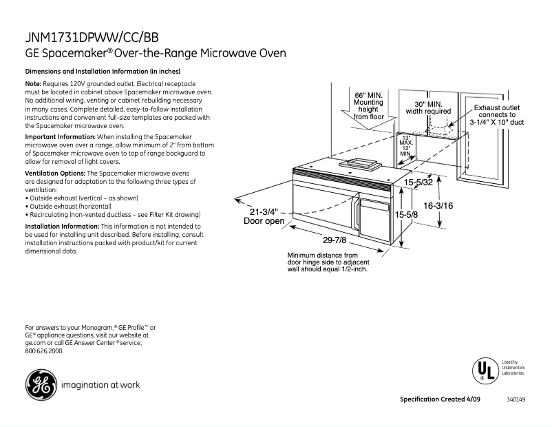 Image de la première page du manuel de l'appareil JNM1731DPCC