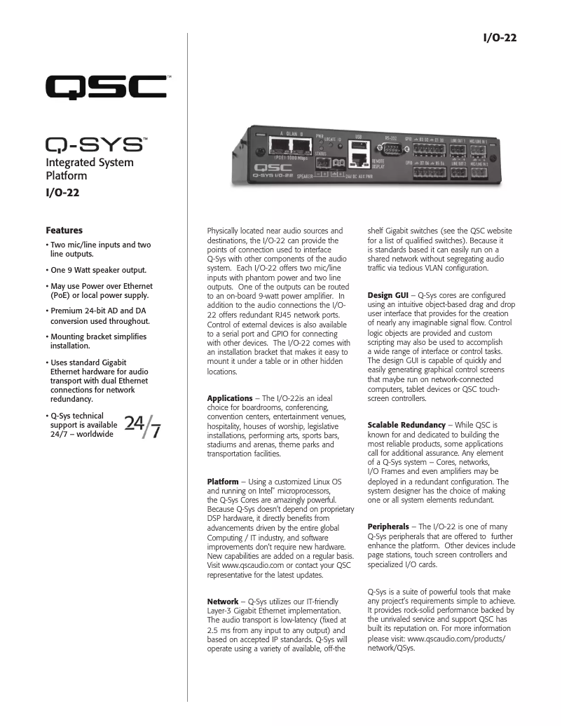 Image de la première page du manuel de l'appareil I/O-22