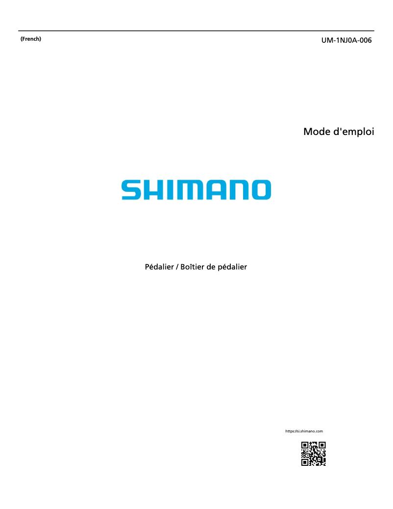 Page 1 de la notice Manuel utilisateur Shimano BB-UN300