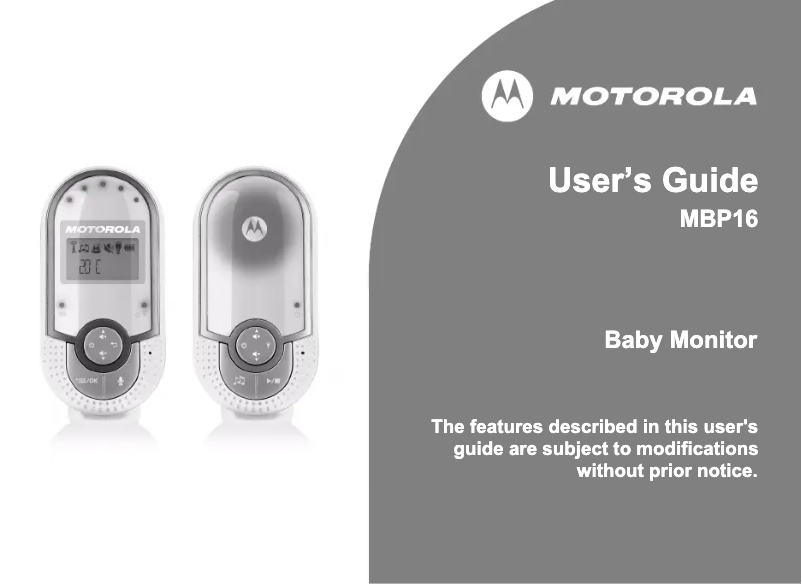 Page 1 de la notice Manuel utilisateur Binatone MBP 16