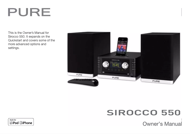 Image de la première page du manuel de l'appareil Sirocco 550