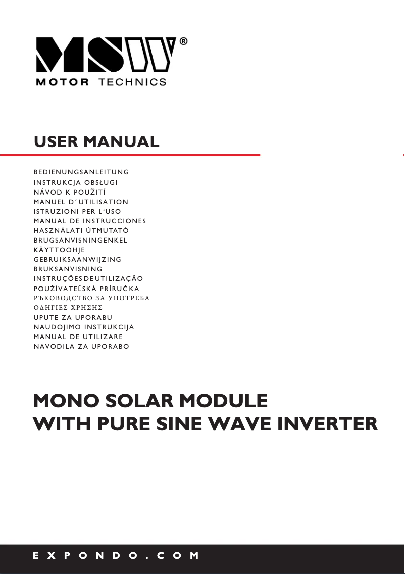 Page n°1 - Manuel utilisateur MSW MSW-ISU-WOOL-1300