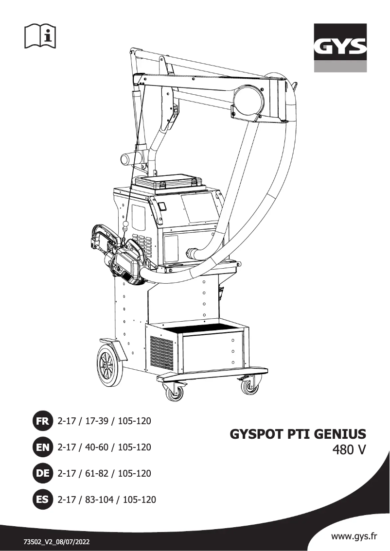 Página 1 del manual Manual de usuario GYS Gyspot Inverter Evolution Pti.G 480V