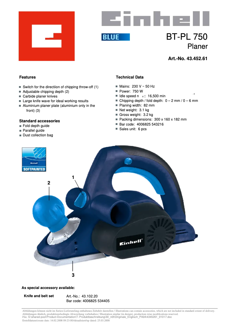 Image de la première page du manuel de l'appareil BT-PL 750