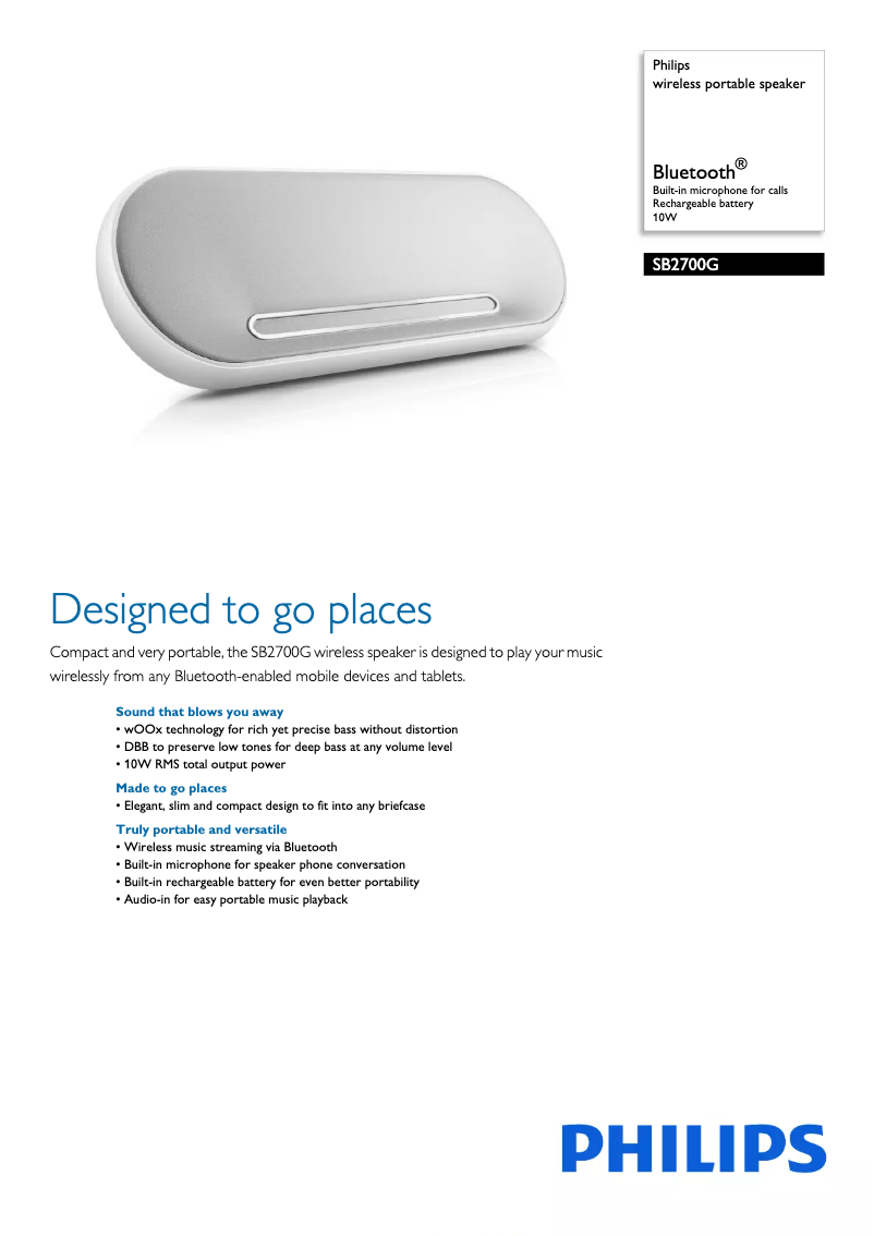 Imagen de la primera página del manual del dispositivo SB2700G