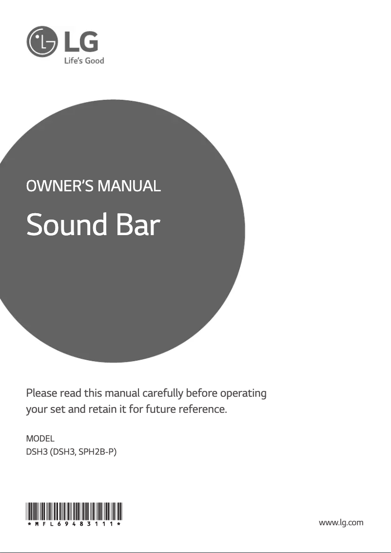 Page 1 of the manual User Manual LG DSH3