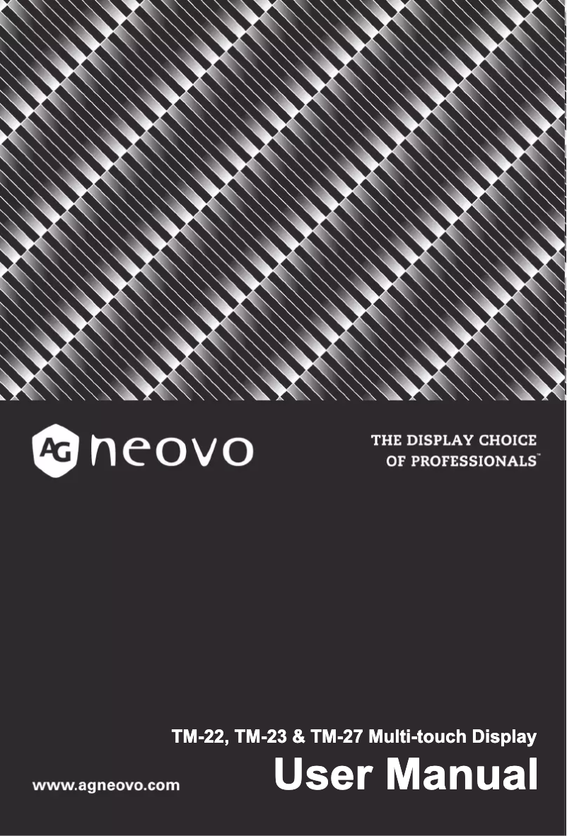 Page 1 de la notice Manuel utilisateur AG Neovo TM-27