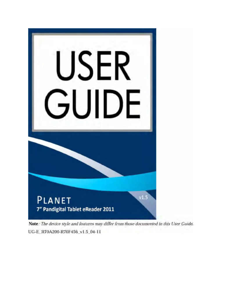 Page n°1 - Manuel utilisateur Pandigital Planet