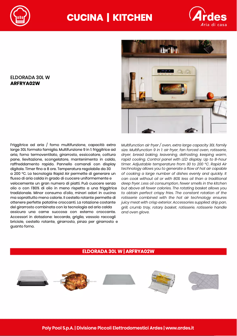 Imagen de la primera página del manual del dispositivo ARFRYA02W