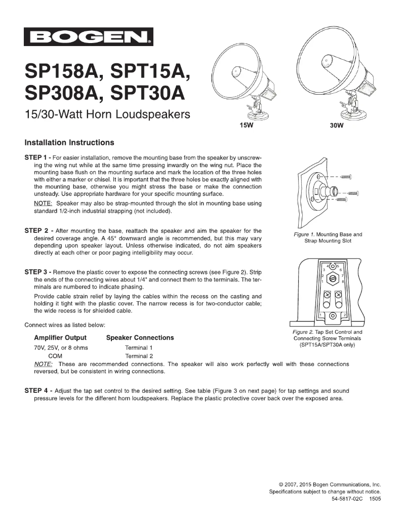 Page n°1 - Manuel utilisateur Bogen SPT15A