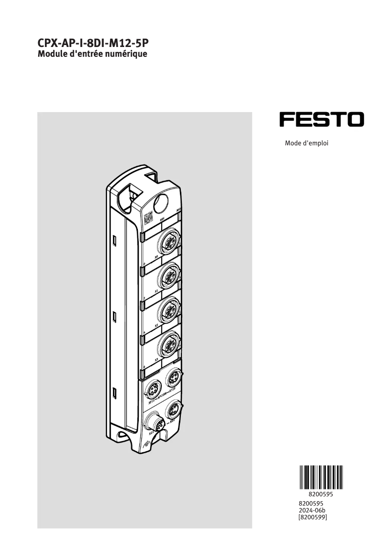 Page 1 de la notice Manuel utilisateur Festo CPX-AP-I-8DI-M12-5P